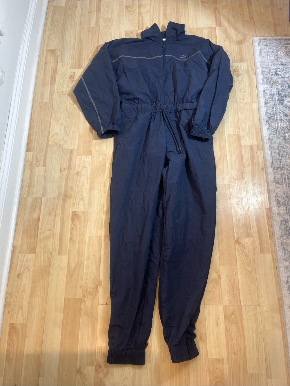 LACOSTE Womens Zipped navy Nylon Jumpsuit size 36/small